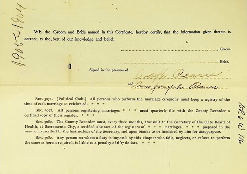 Click to see DR 6 W-116 of Marriage Certificates (DR 6 W)