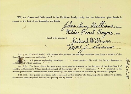 Click to see DR 6 W-118 of Marriage Certificates (DR 6 W)