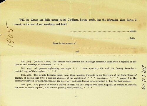 Click to see DR 6 W-119 of Marriage Certificates (DR 6 W)
