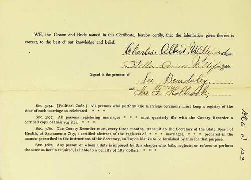 Click to see DR 6 W-123 of Marriage Certificates (DR 6 W)