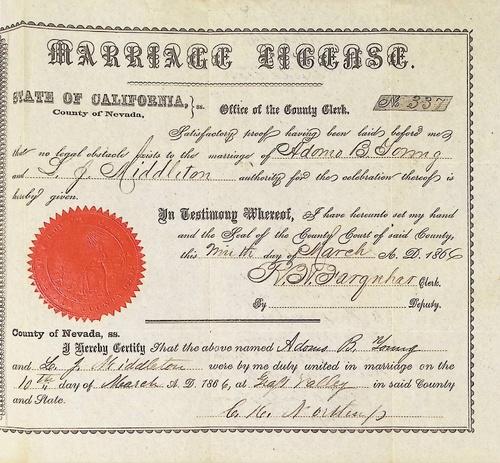 Click to see DR 6 Y-1 of Marriage Certificates (DR 6 Y)