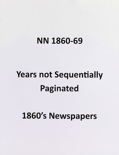Click to view Newspaper Notes - 1860\'s (NN-1860-69)(1860s) Newspaper Notes - 1860\'s (NN-1860-69)(1860s)