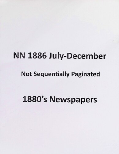 Click to view Newspaper Notes (NN-1886)(1886) Newspaper Notes (NN-1886)(1886)