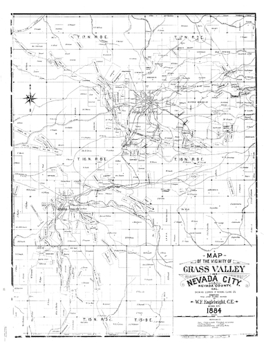 Map of Grass Valley & Nevada City (W.F. Englebright) (1884) [Doris Foley Library]