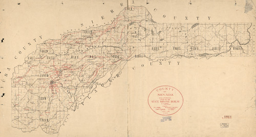 Map of Nevada County, California [LoC] (1909)