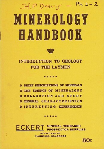 Minerology Handbook by Eckert Mineral Research Prospector Supplies (PH 2-2)
