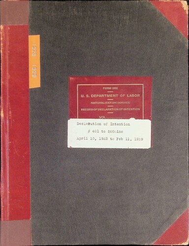 Declaration of Intention - Volume 5 (4-10-1923 to 2-11-1929)