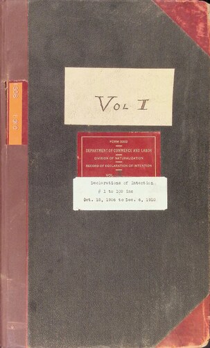 Declarations of Intention - Volume 1 (10-15-1906 to 12-6-1910)