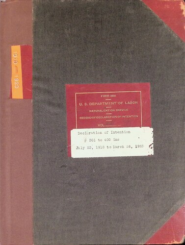 Declarations of Intention - Volume 4 (7-23-1918 to 3-26-1923)