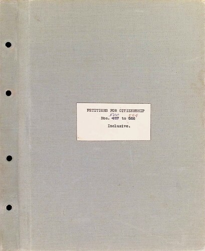 Petitions for Citizenship - No. 500-599 (5-2-1939 to 6-16-1941)