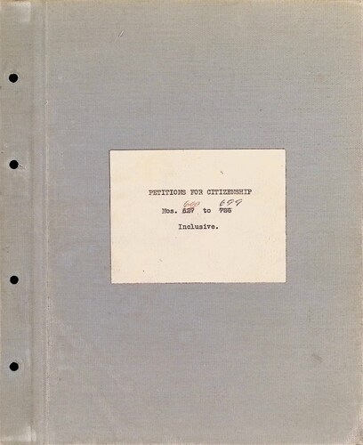 Petitions for Citizenship - No. 600-699 (6-17-41 to 10-24-45)