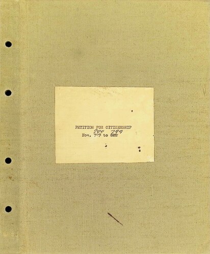 Petitions for Citizenship - No. 700-799 (10-24-45 to 12-14-55)
