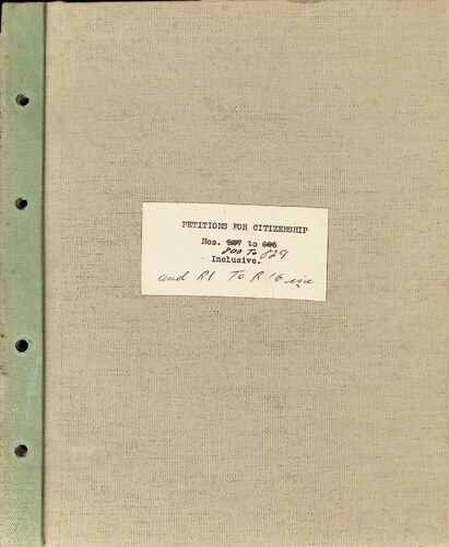 Petitions for Citizenship - No. 800-829 (12-15-1955 to 11-13-1959)