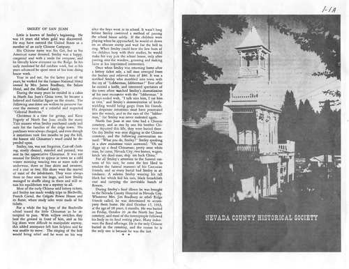 Click to view Nevada County Historical Society Bulletins Nevada County Historical Society Bulletins