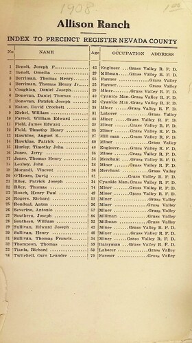 Click to view Nevada County Precinct Registers Nevada County Precinct Registers