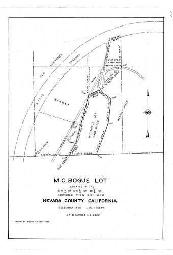 Click to see M. C. Bogue Lot, 1945 of Allan Beeson Survey Maps Book EL