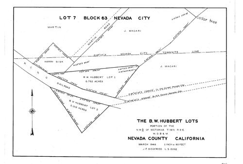 Click to see B.W. Hubbert Lots, 1946 of Allan Beeson Survey Maps Book EL