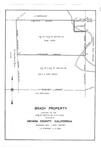 Click to see Brady Property, 1945 of Allan Beeson Survey Maps Book EL