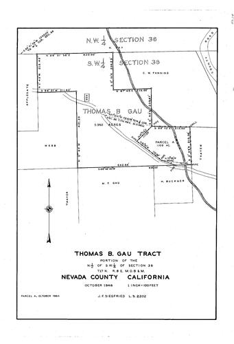 Click to see Thomas B. Gau Tract, 1946 of Allan Beeson Survey Maps Book EL