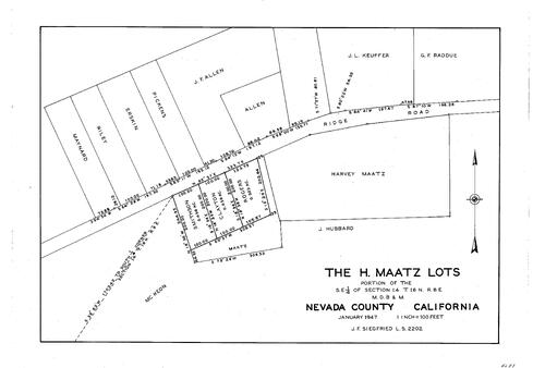 Click to see H. Maatz Lots, 1947 of Allan Beeson Survey Maps Book EL
