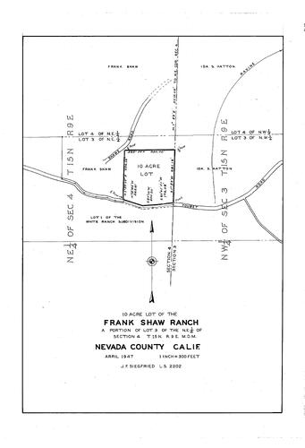 Click to see Frank Shaw Ranch, 1947 of Allan Beeson Survey Maps Book EL