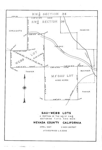 Click to see Gau-Webb Lots, 1947 of Allan Beeson Survey Maps Book EL