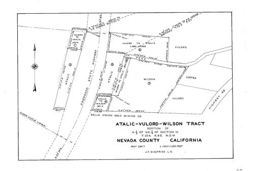 Click to see Atalic-Vulord-Wilson Tract, 1947 of Allan Beeson Survey Maps Book EL