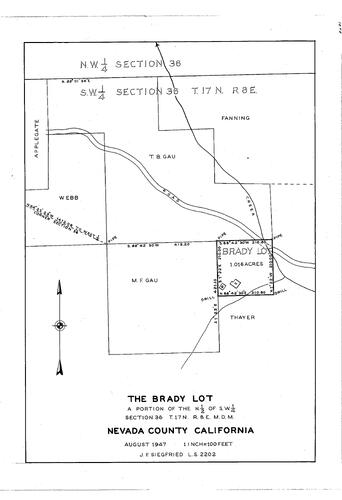Click to see Brady Lot, 1947 of Allan Beeson Survey Maps Book EL