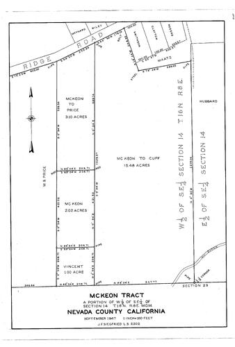 Click to see McKeon Tract, 1947 of Allan Beeson Survey Maps Book EL