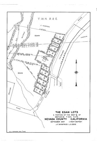 Click to see The Egan Lots, 1947 of Allan Beeson Survey Maps Book EL