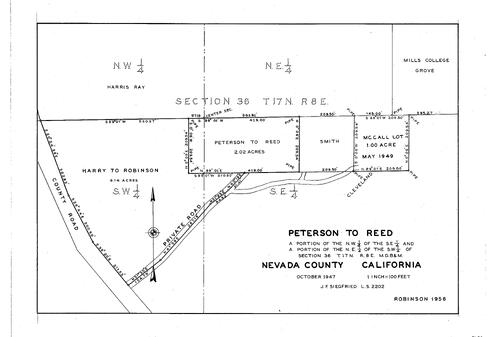 Click to see Peterson to Reed,1947 of Allan Beeson Survey Maps Book EL