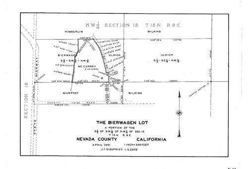 Click to see Bierwagen Lot, 1951 of Allan Beeson Survey Maps Book EL