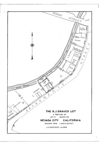 Click to see R. J. Graves Lot, 1948 of Allan Beeson Survey Maps Book EL