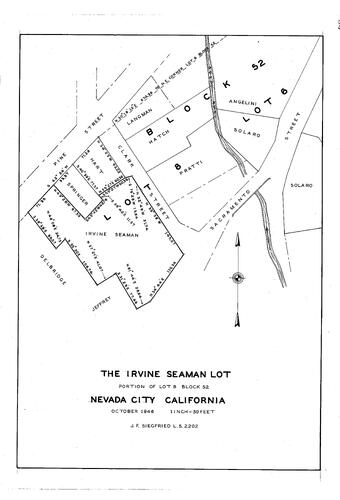 Click to see The Irvine Seaman Lot, 1946 of Allan Beeson Survey Maps Book EL