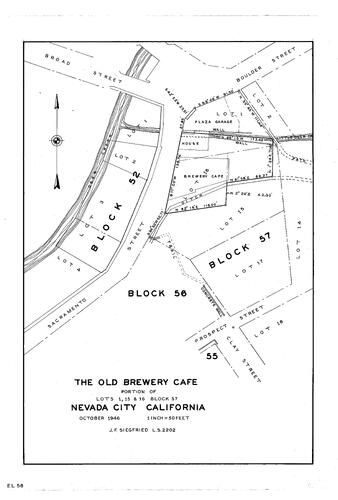 Click to see The Old Brewery Caf?, 1946 of Allan Beeson Survey Maps Book EL