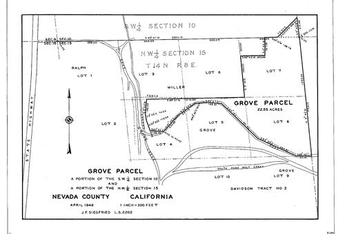 Click to see The Grove Parcel, 1948 of Allan Beeson Survey Maps Book EL