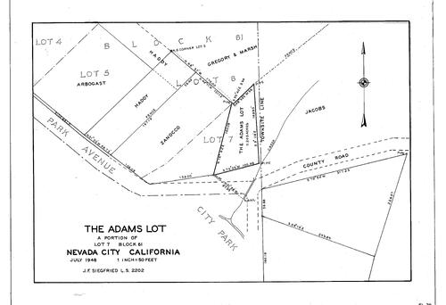 Click to see The Adams Lot, 1948 of Allan Beeson Survey Maps Book EL