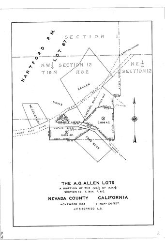 Click to see The A. G. Allen Lots, 1948 of Allan Beeson Survey Maps Book EL