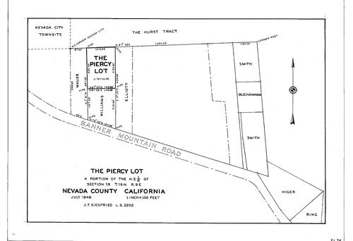 Click to see The Pierce Lot, 1948 of Allan Beeson Survey Maps Book EL