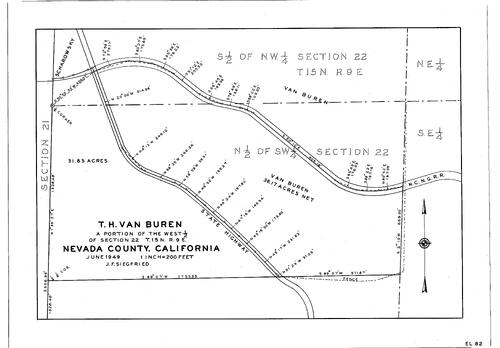 Click to see T. H. Van Buren, 1949 of Allan Beeson Survey Maps Book EL