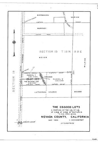 Click to see The Osgood Lots, 1952 of Allan Beeson Survey Maps Book EL