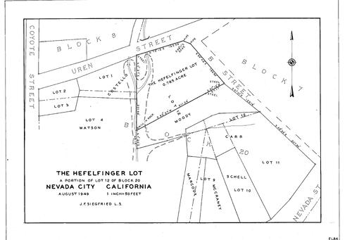 Click to see The Hefelfinger Lot, 1949 of Allan Beeson Survey Maps Book EL