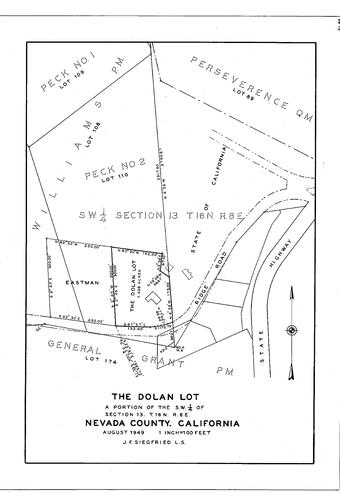 Click to see The Dolan Lot, 1949 of Allan Beeson Survey Maps Book EL