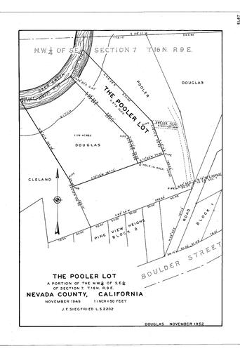 Click to see The Pooler Lot, 1949 of Allan Beeson Survey Maps Book EL
