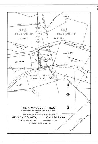 Click to see The H. W. Hoover Tract, 1949 of Allan Beeson Survey Maps Book EL