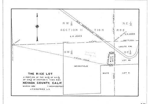 Click to see The Rice Lot, 1950 of Allan Beeson Survey Maps Book EL
