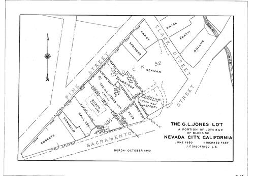 Click to see The G. L. Jones Lot, 1950 of Allan Beeson Survey Maps Book EL