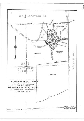 Click to see Thomas-Steel Tract, 1949 of Allan Beeson Survey Maps Book EL