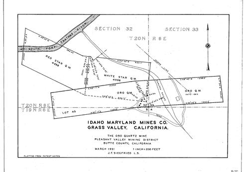 Click to see Idaho-Maryland Mine Co., 1951 of Allan Beeson Survey Maps Book EL