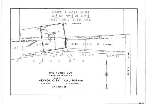 Click to see The Flynn Lot, 1951 of Allan Beeson Survey Maps Book EL